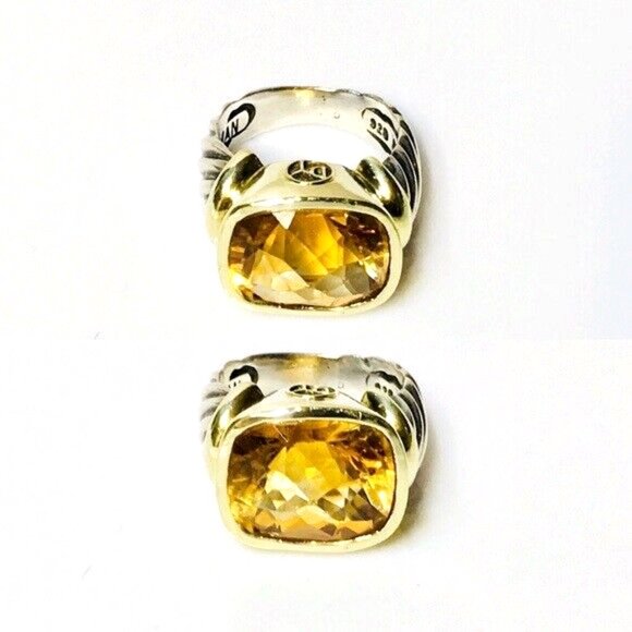 David Yurman Sterling 14k Citrine Noblesse Ring - Picture 3 of 9